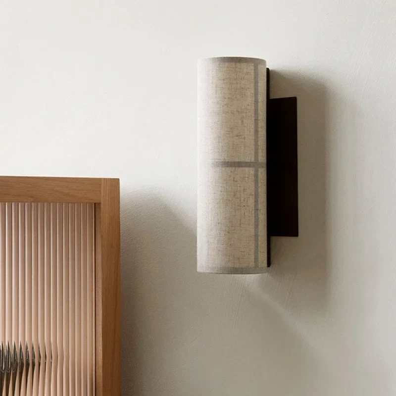 Vintage Stoff-Wandleuchte für Schlafzimmer – Zénitude