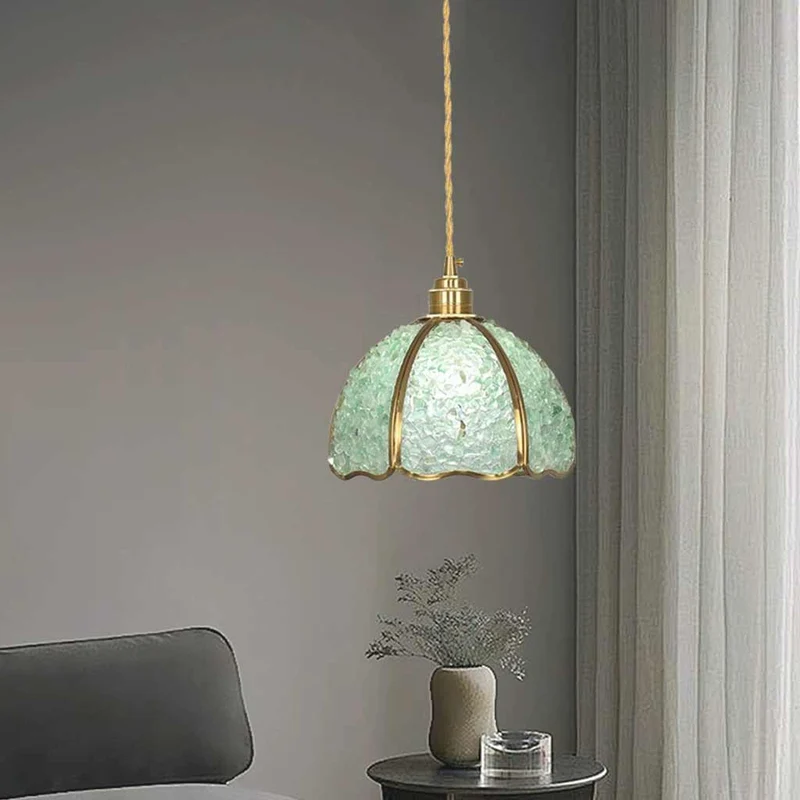 Pendant Light French Brass Colorful Crystal Dome