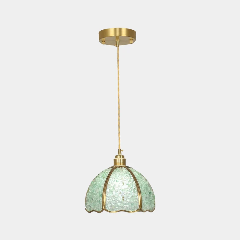 Pendant Light French Brass Colorful Crystal Dome