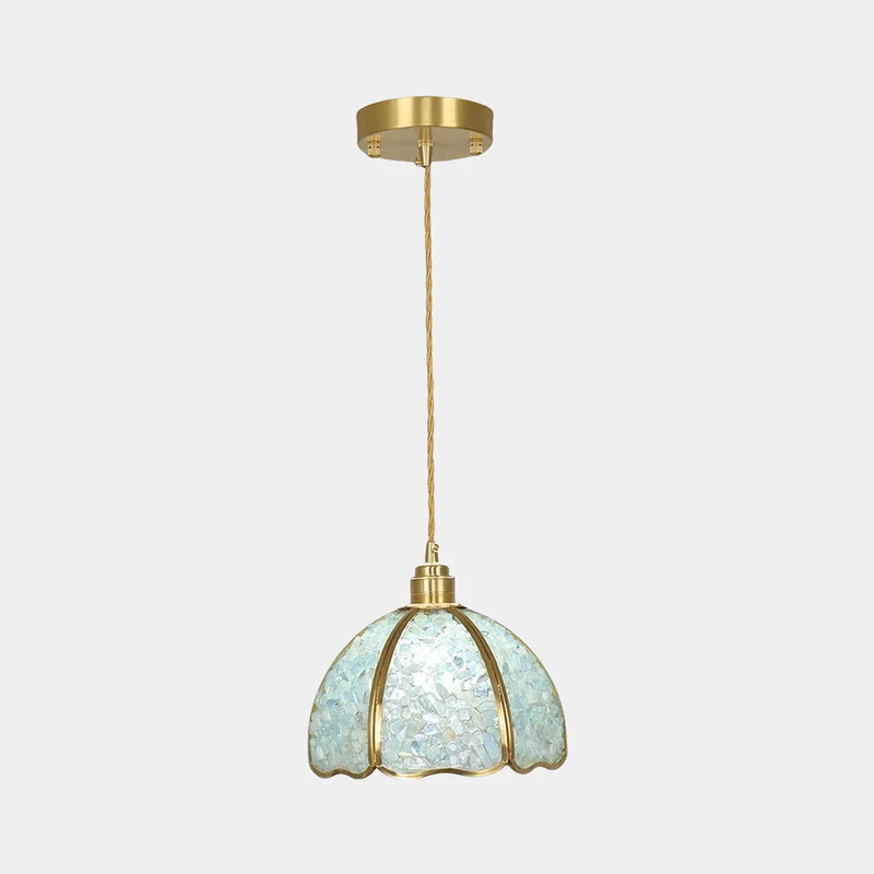 Pendant Light French Brass Colorful Crystal Dome