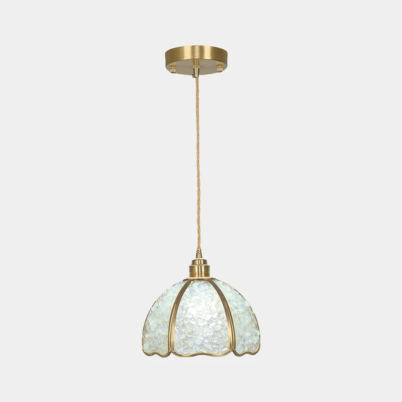 Pendant Light French Brass Colorful Crystal Dome