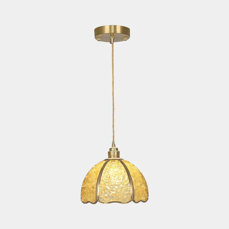Pendant Light French Brass Colorful Crystal Dome
