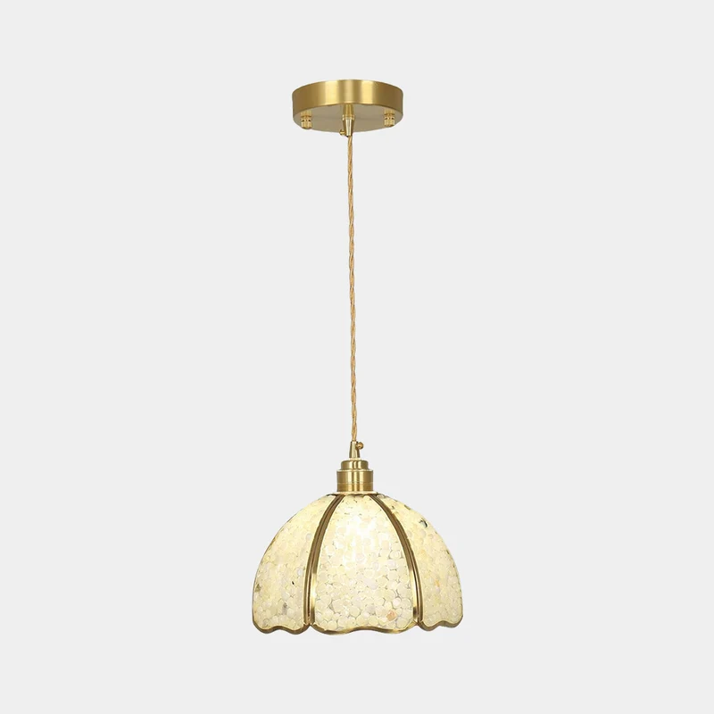 Pendant Light French Brass Colorful Crystal Dome