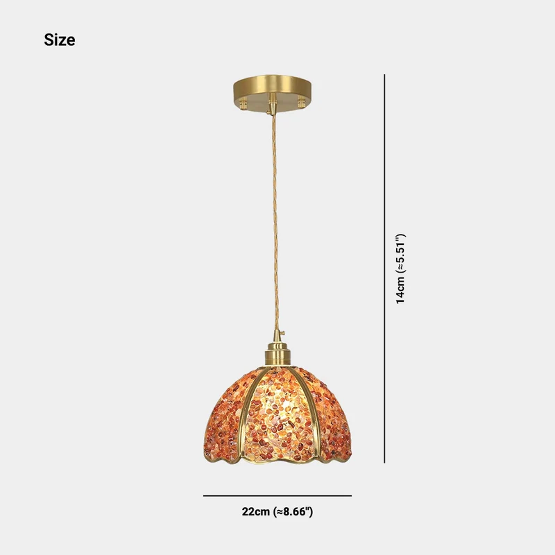 Pendant Light French Brass Colorful Crystal Dome