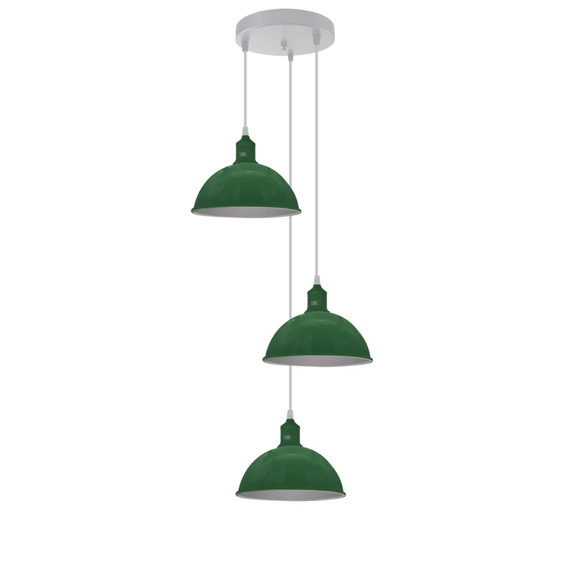 3 Cluster Pendelleuchte Metall Farben Halbkugel Hängelampe E27 - Ø 21cm ~3707