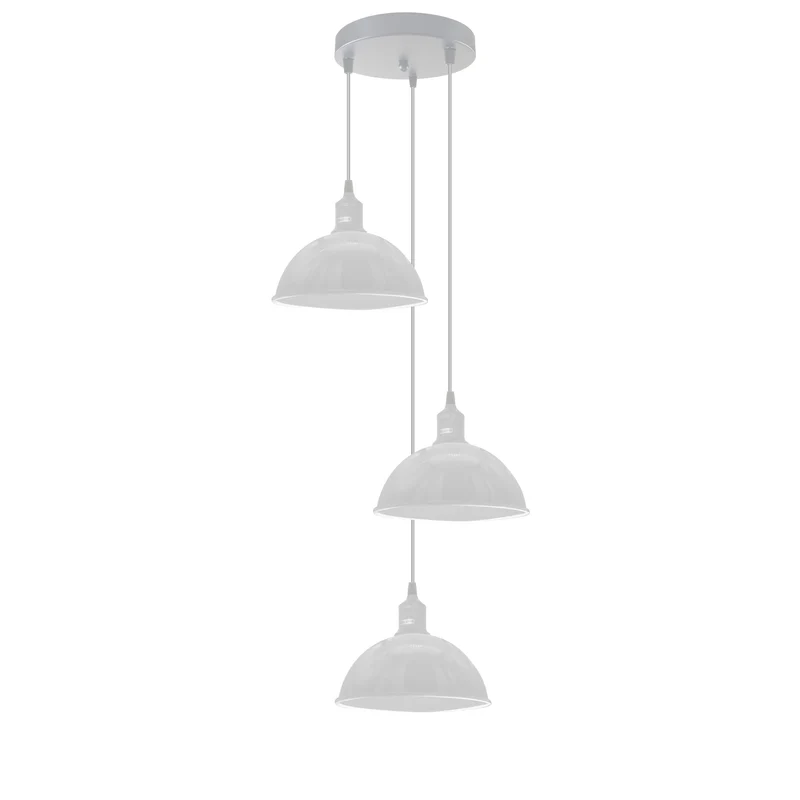 3 Cluster Pendelleuchte Metall Farben Halbkugel Hängelampe E27 - Ø 21cm ~3707