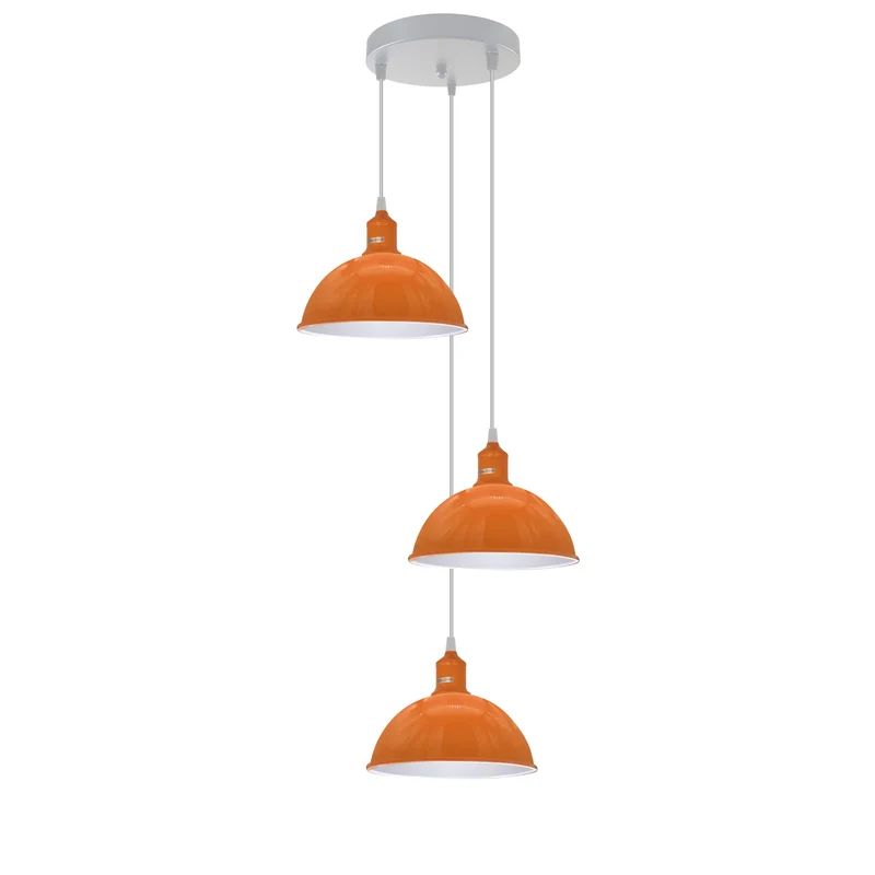 3 Cluster Pendelleuchte Metall Farben Halbkugel Hängelampe E27 - Ø 21cm ~3707