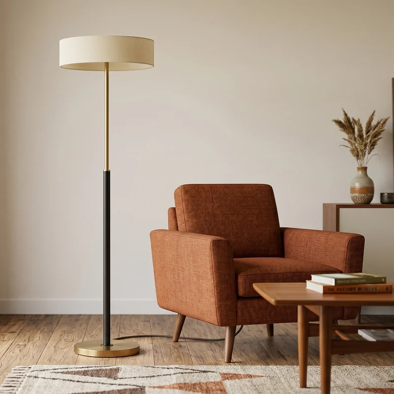 Stehlampe aus Glas und Holz für Wohnzimmer – Armonilleu