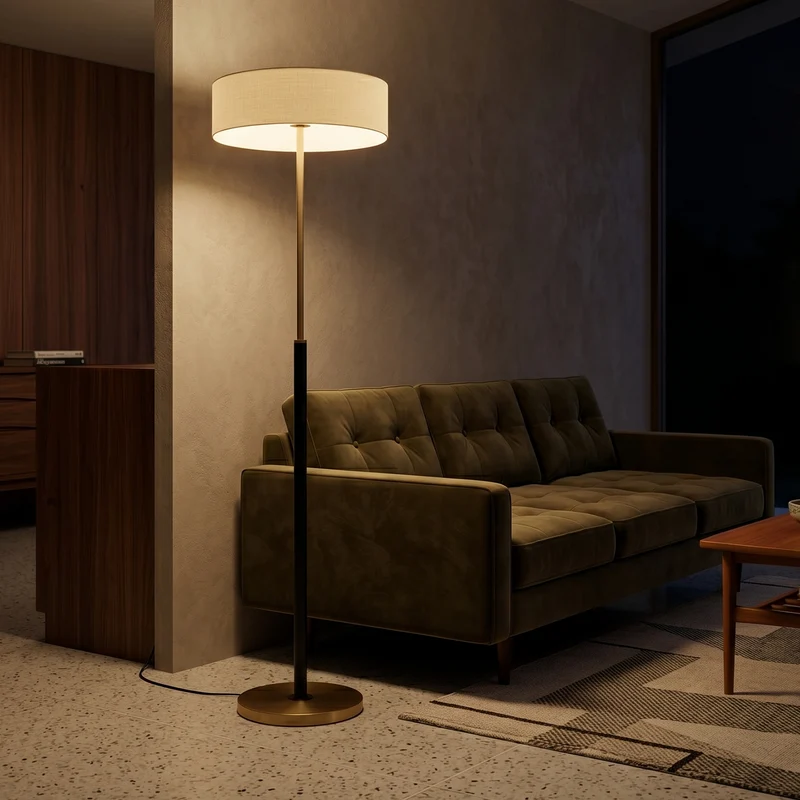 Stehlampe aus Glas und Holz für Wohnzimmer – Armonilleu