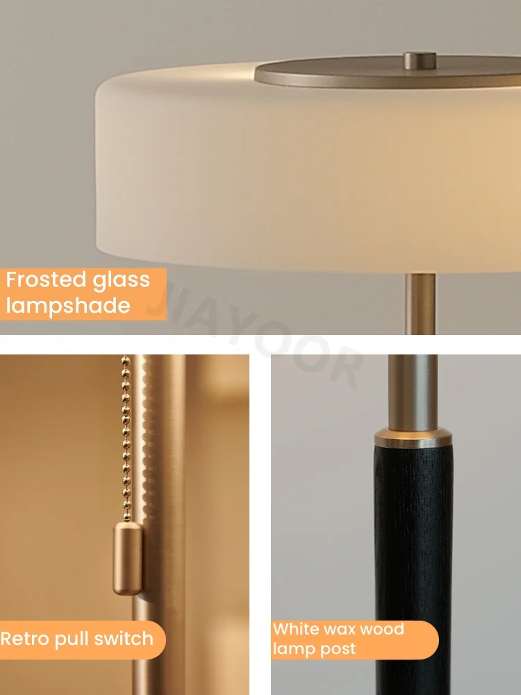 Stehlampe aus Glas und Holz für Wohnzimmer – Armonilleu