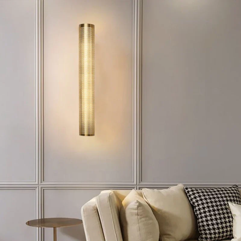 Wandleuchte aus goldenem Mesh für Schlafzimmer – Veranys
