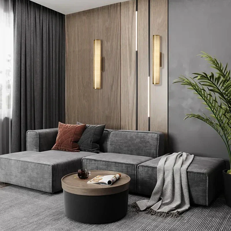 Wandleuchte aus goldenem Mesh für Schlafzimmer – Veranys