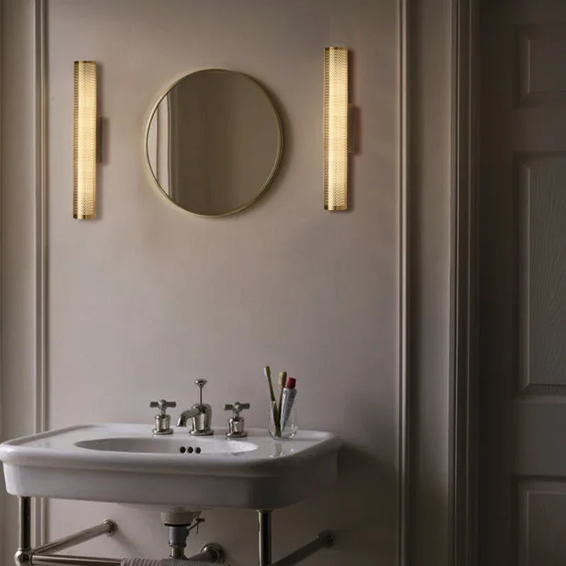 Wandleuchte aus goldenem Mesh für Schlafzimmer – Veranys