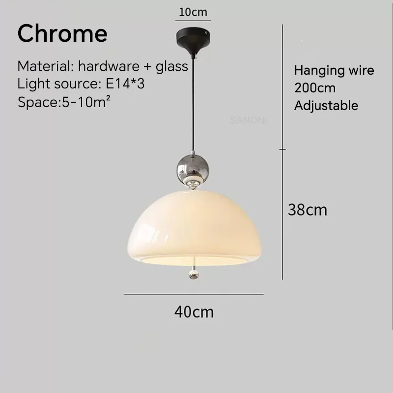 Moderne Hängeleuchte aus cremefarbenem Glas für Schlafzimmer und Arbeitszimmer – Célorion