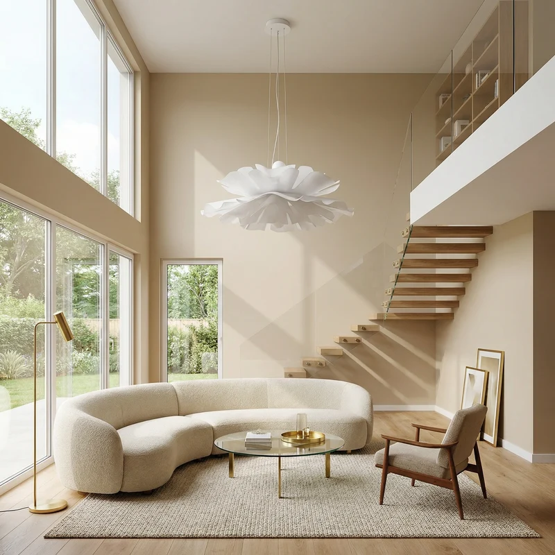 Minimalistische Papier-Deckenleuchte für Schlafzimmer – Calicea