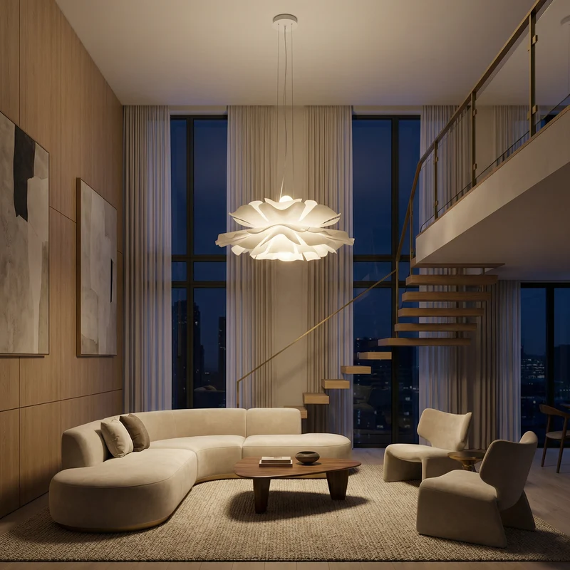 Minimalistische Papier-Deckenleuchte für Schlafzimmer – Calicea