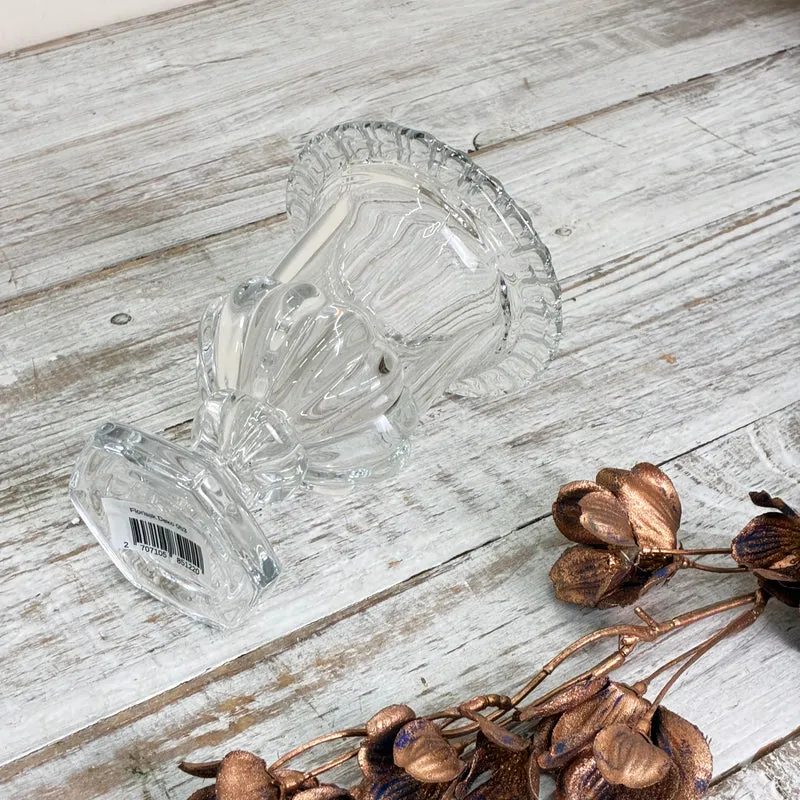 Glasvase Pressglas Pokalform Windlicht Klarglas Transparent Vase Gefäß Gebraucht