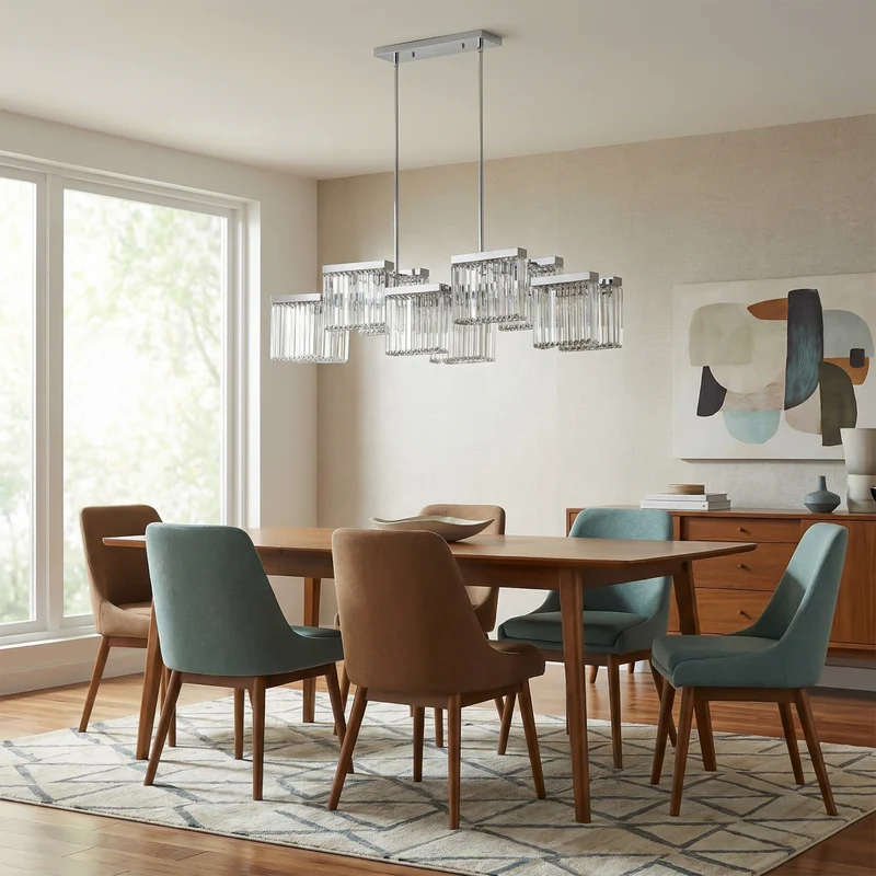 Moderne Kristall Pendelleuchte E14 für Esszimmer – Crystarène