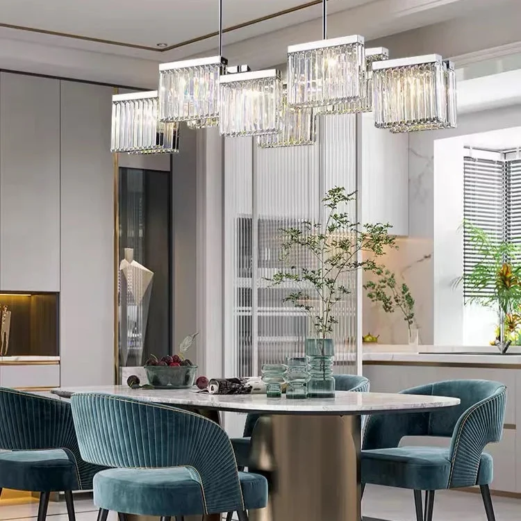 Moderne Kristall Pendelleuchte E14 für Esszimmer – Crystarène