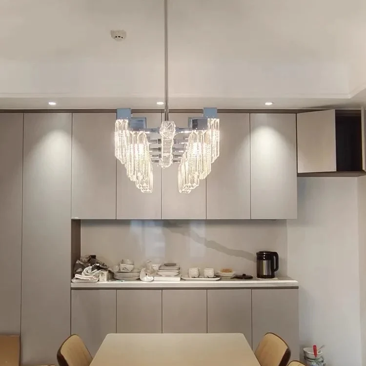 Moderne Kristall Pendelleuchte E14 für Esszimmer – Crystarène
