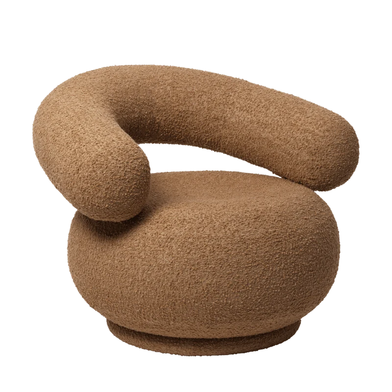 Sessel Orbo Loungechair - Raw Bouclé - Tan - Ferm Living