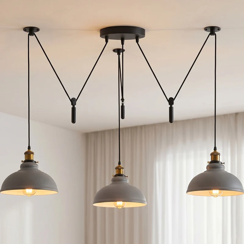 Skulpturale Pendelleuchte – Dezentrale Vintage Hängelampe Loft | Ø 29cm | E27 ~3723