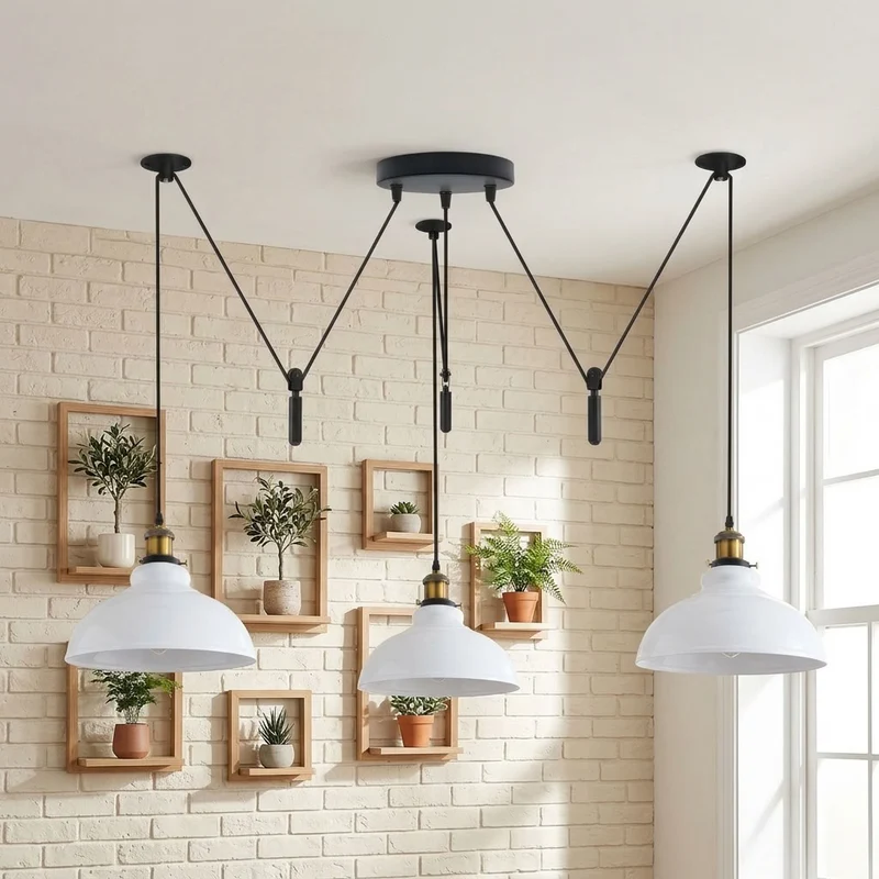 Skulpturale Pendelleuchte – Dezentrale Vintage Hängelampe Loft | Ø 29cm | E27 ~3723