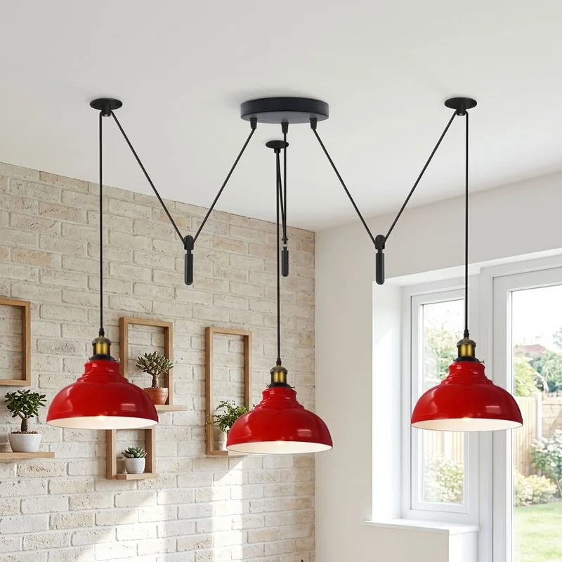 Skulpturale Pendelleuchte – Dezentrale Vintage Hängelampe Loft | Ø 29cm | E27 ~3723