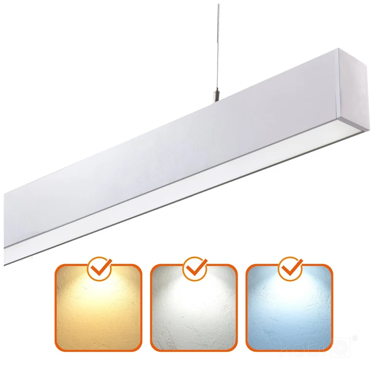 LED Linear Pendelleuchte | Bürolampe | Weiß | 120cm | 20W | Einstellbare CCT-Lichtfarbe | KOLINE