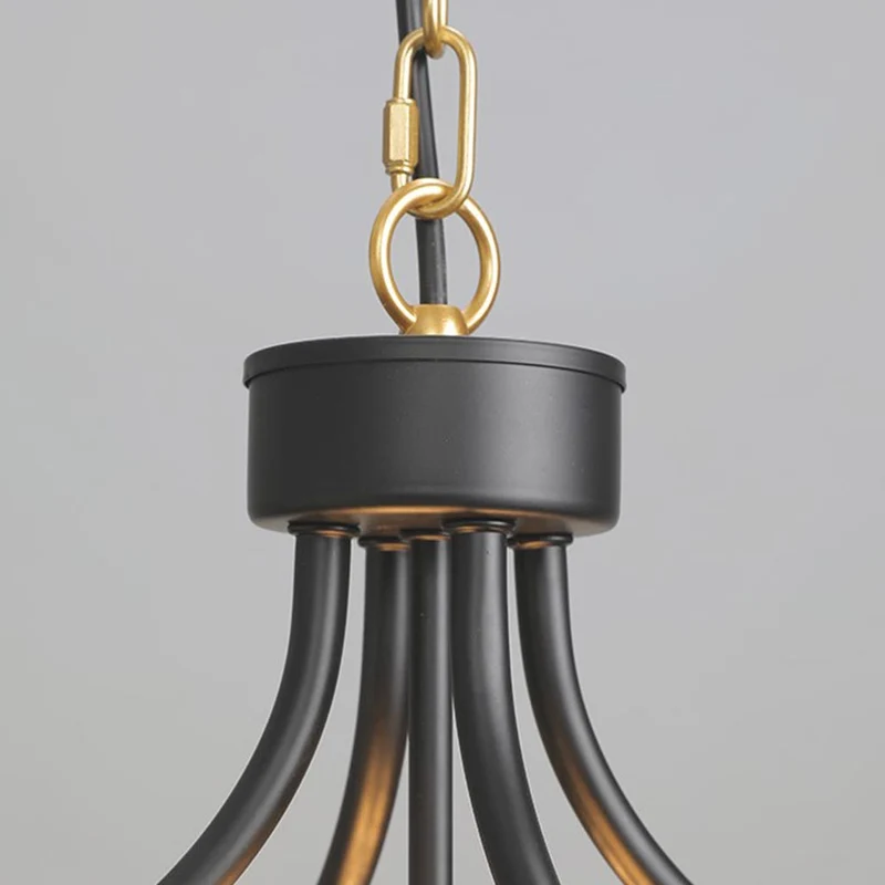 Chandelier Ceiling Light Industrial Iron Bowl, Black