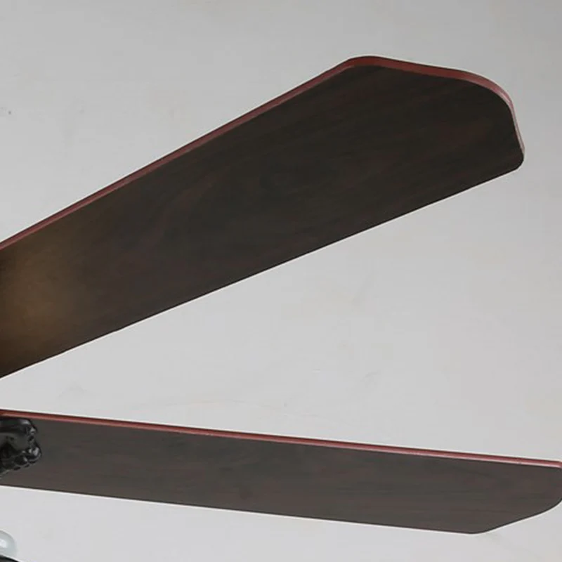 Semi-Flush Ceiling Fan with Light Retro Industrial 5 Blades, Black