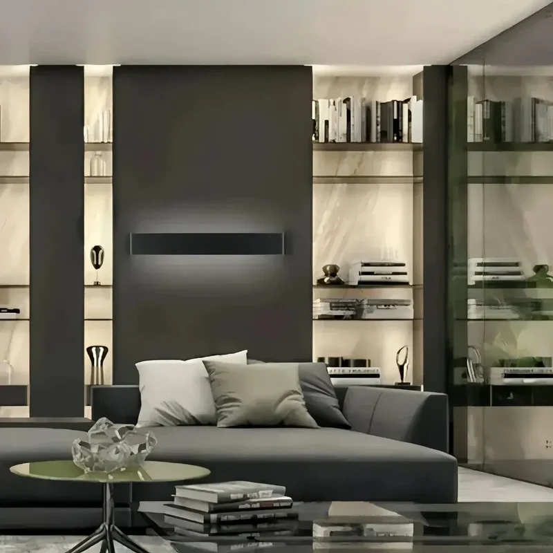 Moderne flache LED-Wandleuchte für das Wohnzimmer