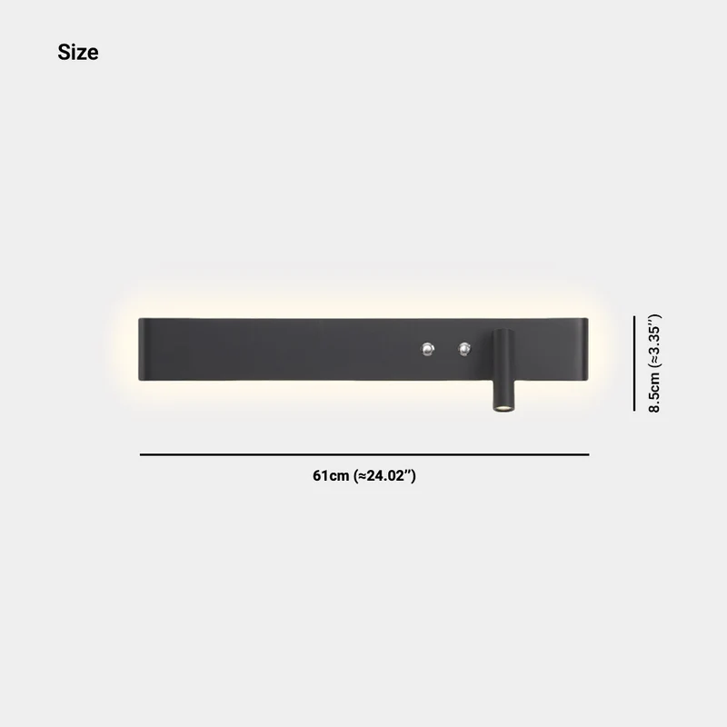 Wall Bedside Lamp Spotlight Linear Rectangle, Black / White