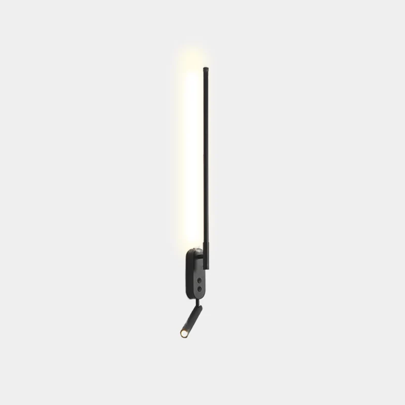 Slim LED Wall Lamp with Adjustable Spotlight, Black / White