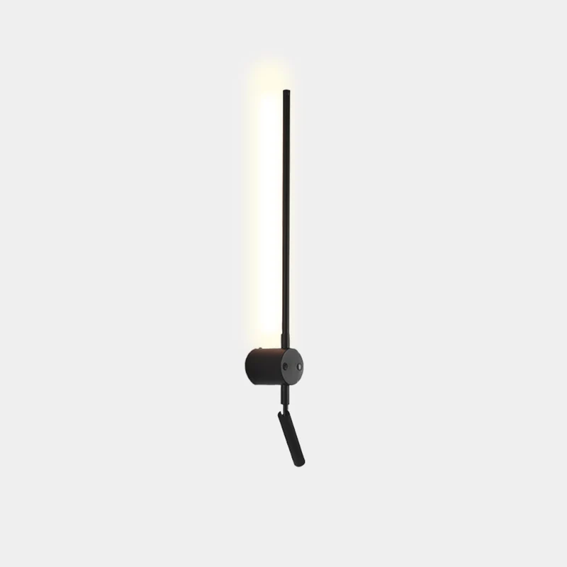 Slim LED Wall Lamp with Adjustable Spotlight, Black / White