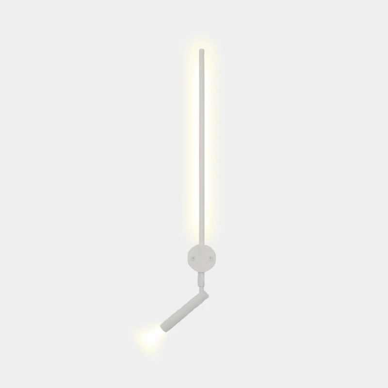 Slim LED Wall Lamp with Adjustable Spotlight, Black / White