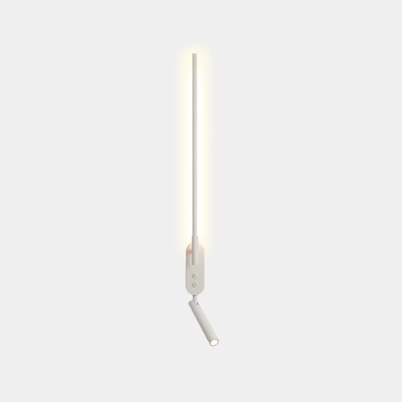 Slim LED Wall Lamp with Adjustable Spotlight, Black / White
