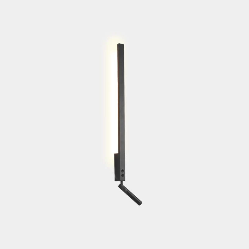 Slim LED Wall Lamp with Adjustable Spotlight, Black / White