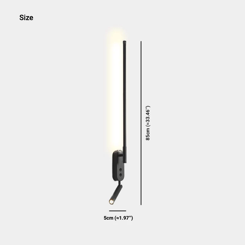 Slim LED Wall Lamp with Adjustable Spotlight, Black / White
