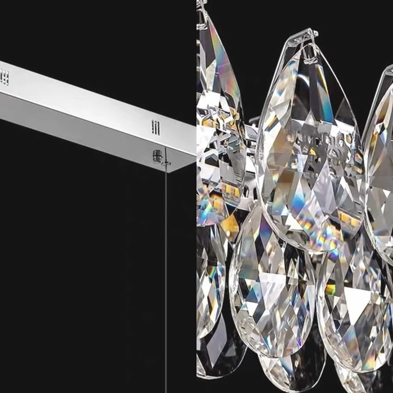 Pendant Light Linear Crystal Raindrop Dimmable LED