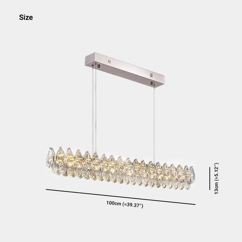 Pendant Light Linear Crystal Raindrop Dimmable LED