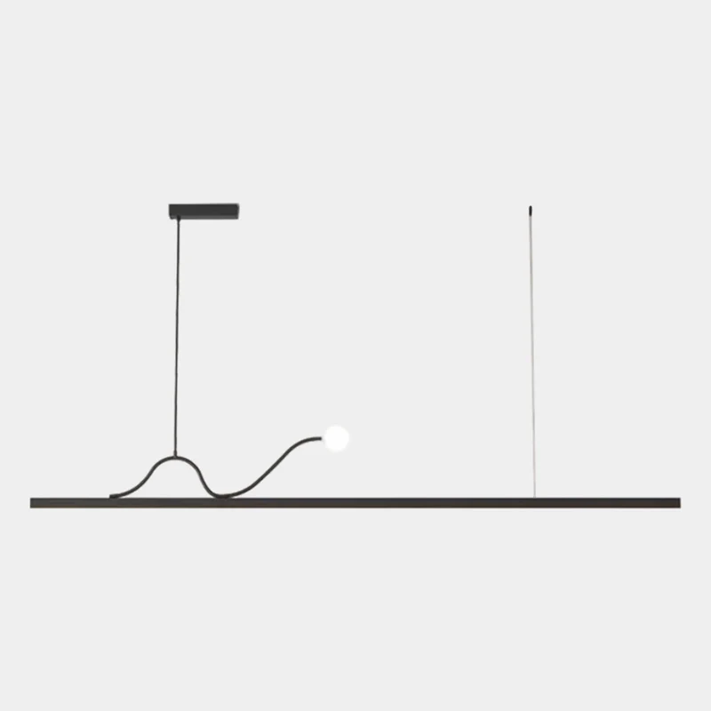 Pendant Light Linear Dimmable LED for Dining Table, Black / White