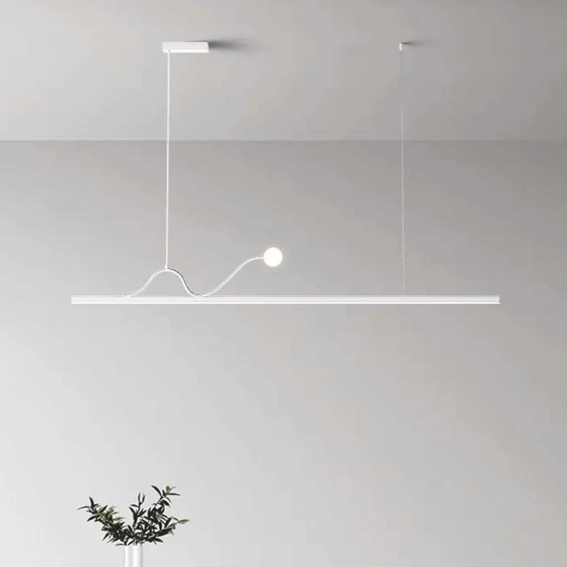 Pendant Light Linear Dimmable LED for Dining Table, Black / White