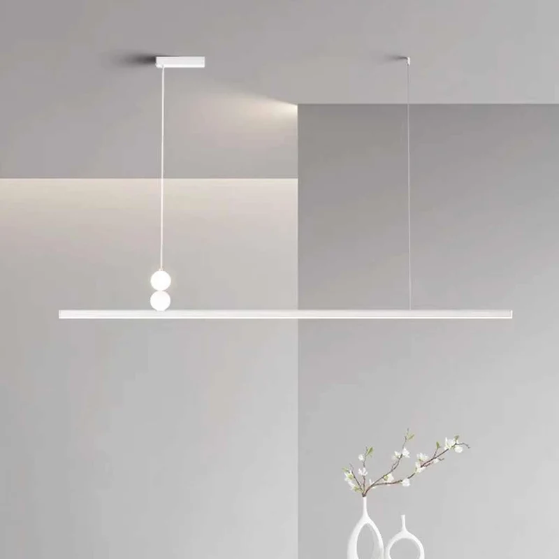 Pendant Light Linear Dimmable LED for Dining Table, Black / White