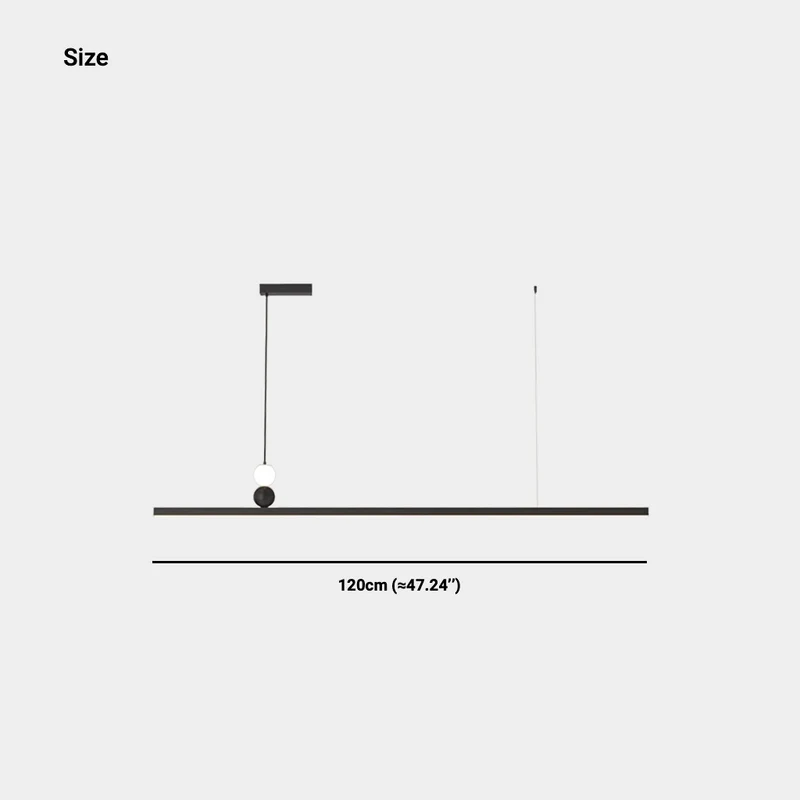 Pendant Light Linear Dimmable LED for Dining Table, Black / White