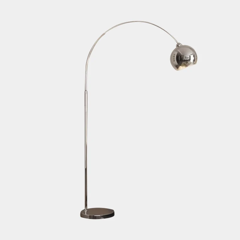 Floor Lamp Fishing Pole Arch with Round Shade, Chrome