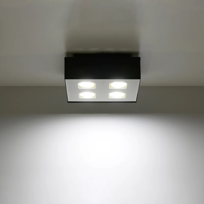 Deckenleuchte quadratisch schwarz minimalistisch 4 Strahler - Orphéon