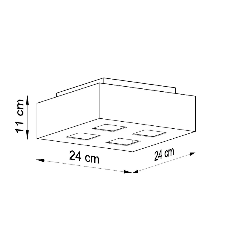 Deckenleuchte quadratisch schwarz minimalistisch 4 Strahler - Orphéon