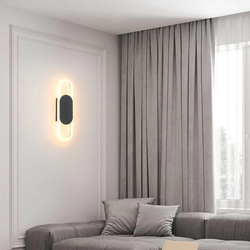 Wall Sconce Light Modern Geometric Oval LED, 2 Colors