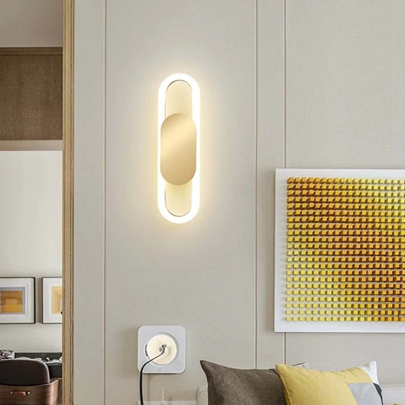 Wall Sconce Light Modern Geometric Oval LED, 2 Colors